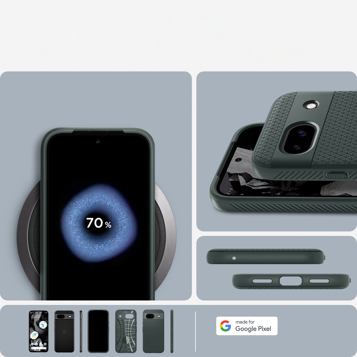 Etui Spigen Liquid Air do Google Pixel 8A, zielone